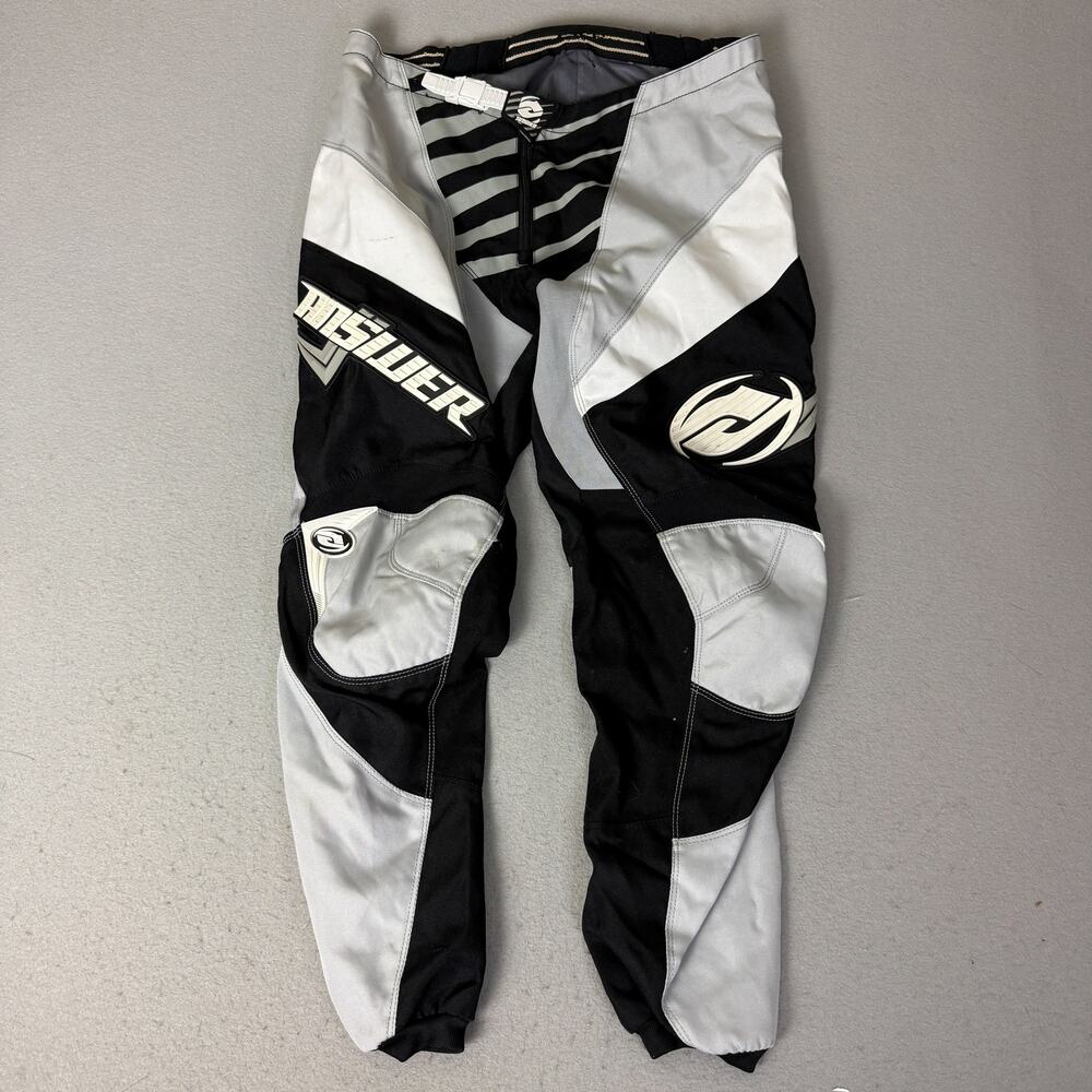 Vintage MSR Syncron Motocross Pants Mens 36 Black White MX Dirt Bike Racing